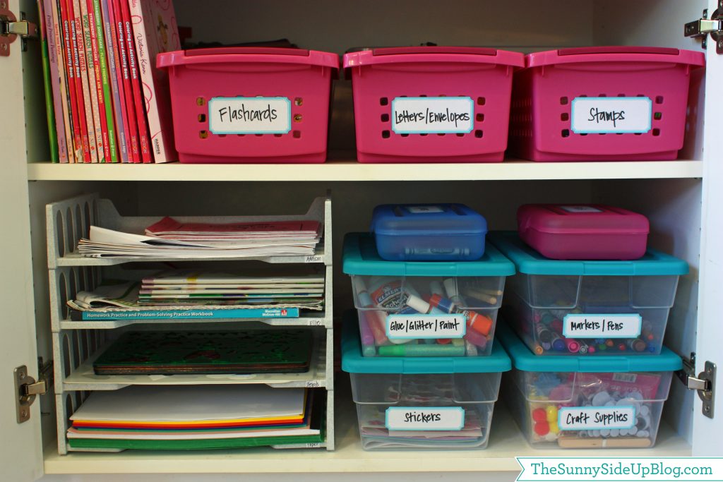 School clothes and supplies organized for the next day