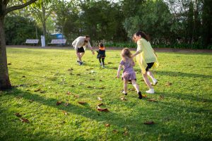 Young children practicing turn taking during a shared activity