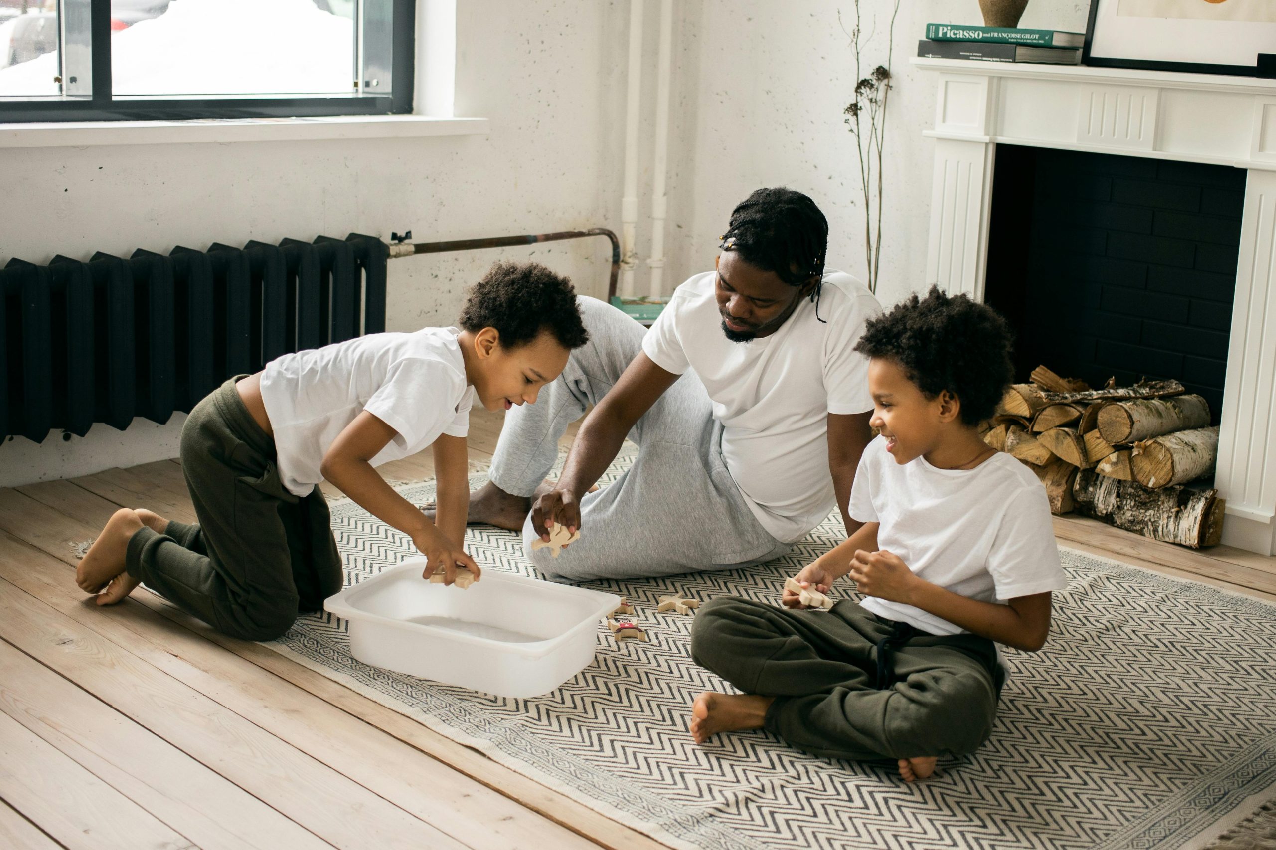 Family spending calm time together during a simple home ritual