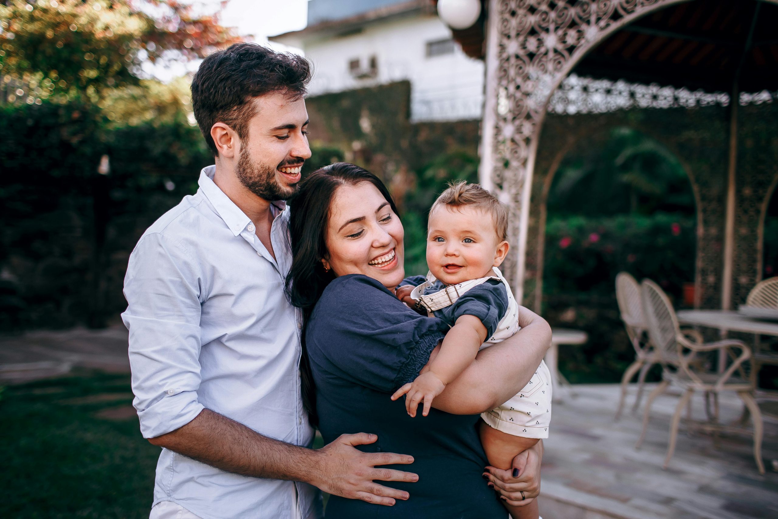 Family spending time together outdoors on a weekend