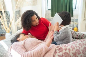 Child asking for a tablet during an unstructured moment at home