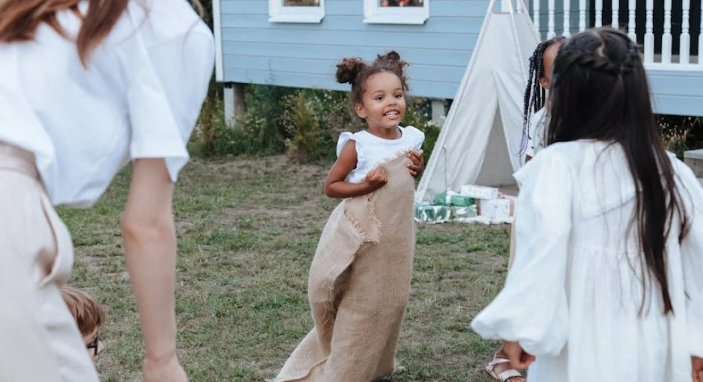happy children playing outdoors
