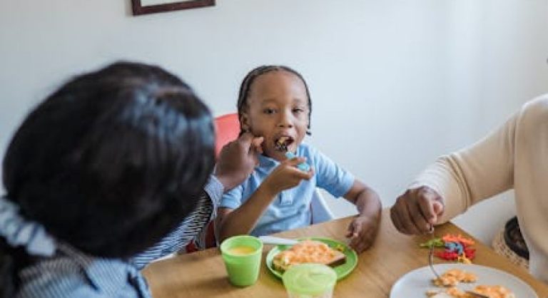 family having breakfast together