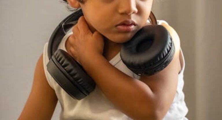 child listening intently with curiosity