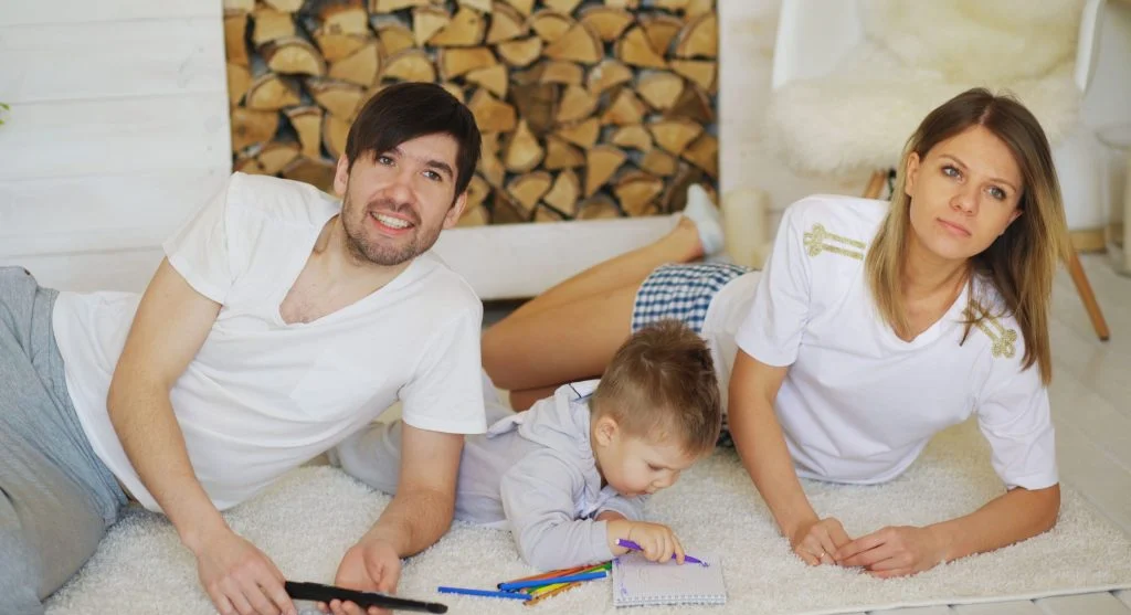 Child repeating a complaint while a parent remains calm at home