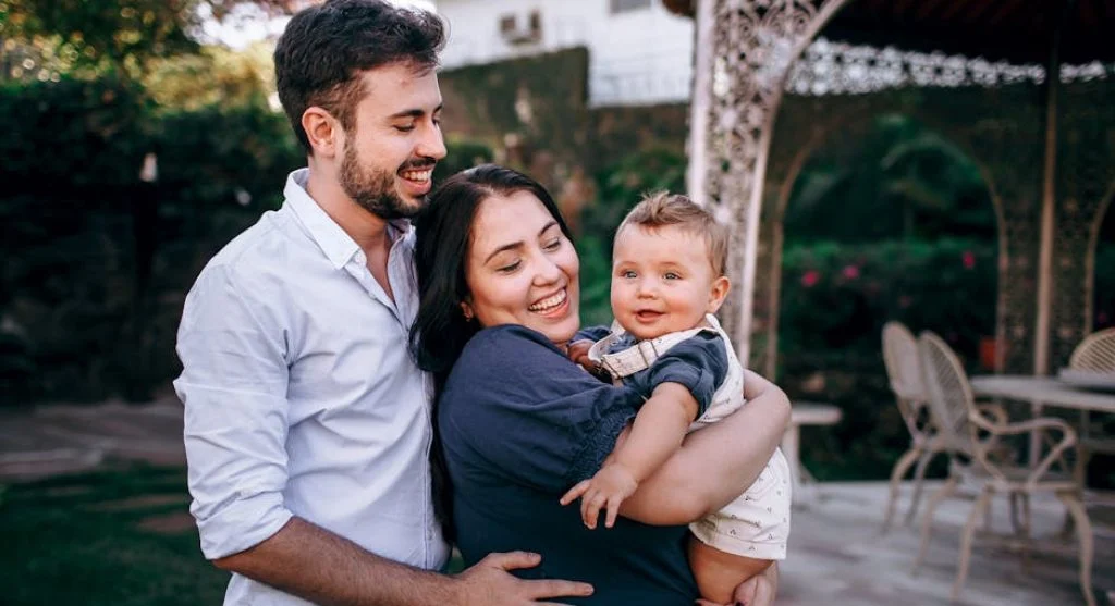 happy family sharing calm moment