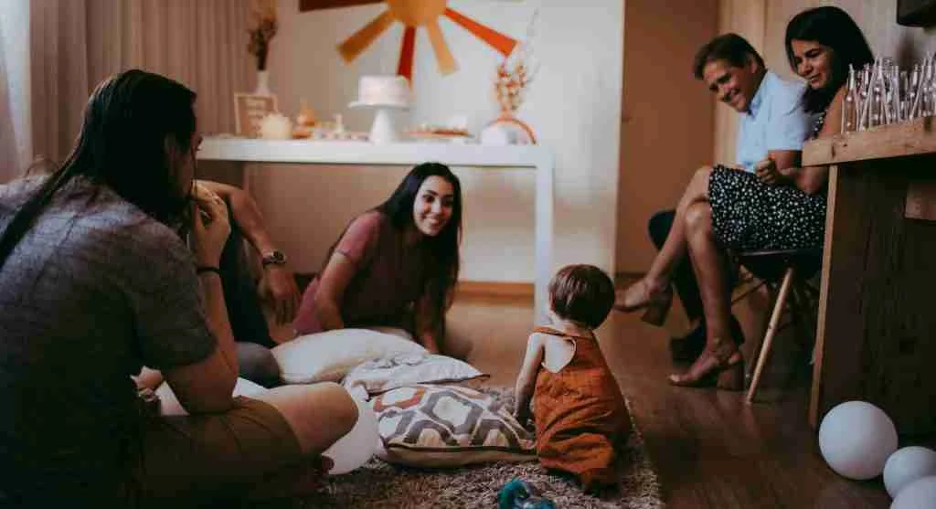 Child noticing another person’s socially awkward moment at home