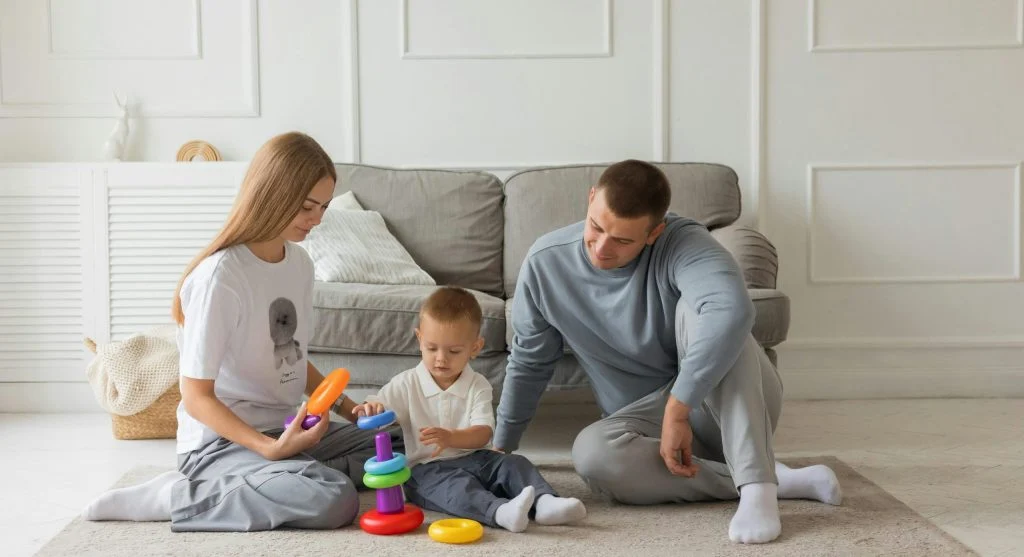parent and child doing activity together