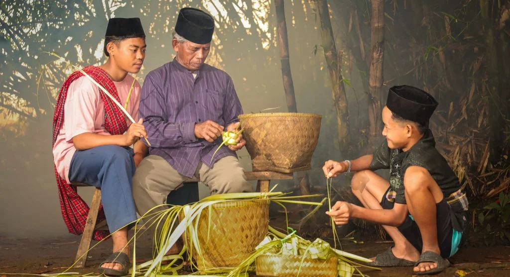 Child taking part in a repeated family tradition photo