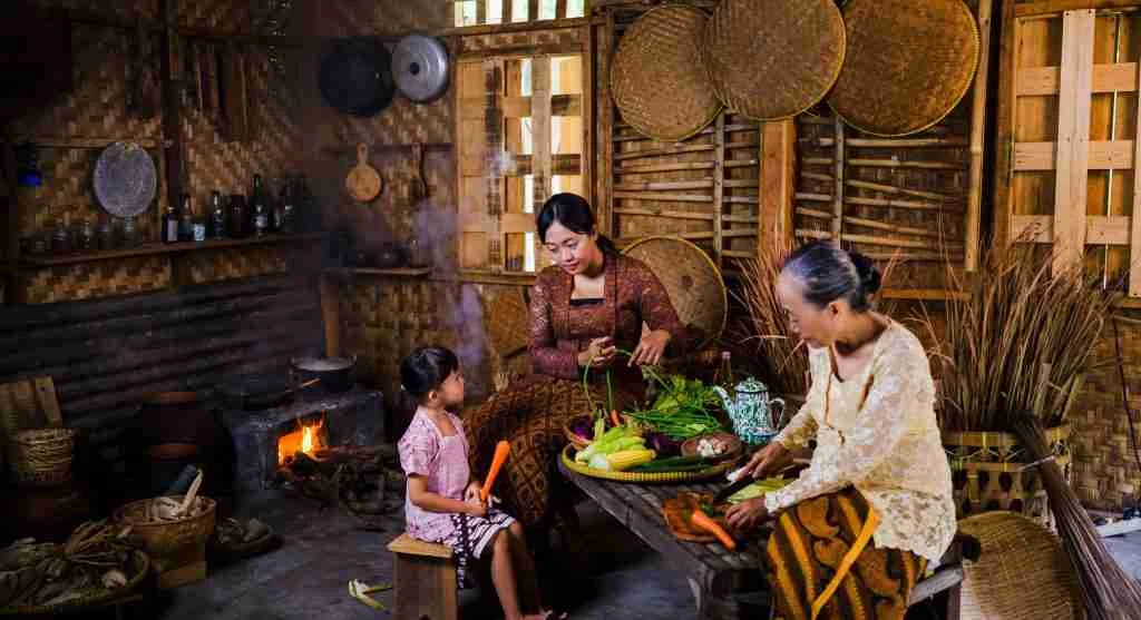 Familiar family tradition basket beside supplies for a repeated activity at home