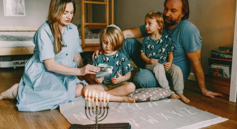 family sharing breakfast together