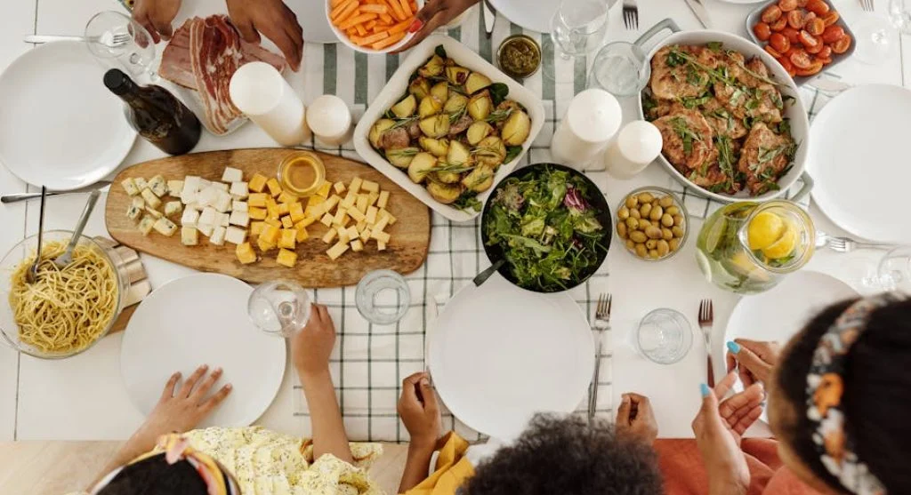 family sharing meal together