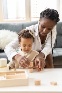 child practicing new skills repeatedly