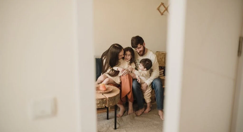 happy family sharing love together
