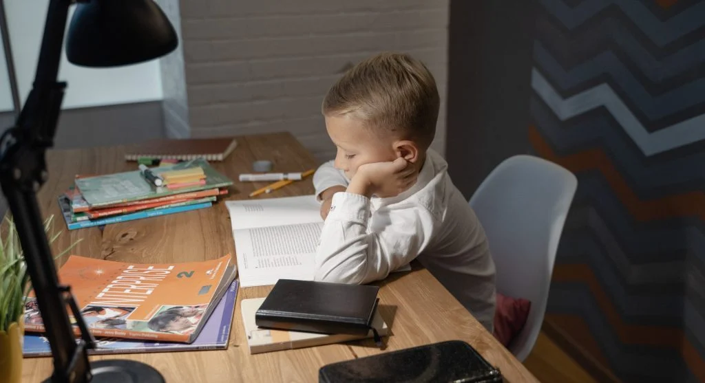 Next day school items prepared neatly before bedtime at home