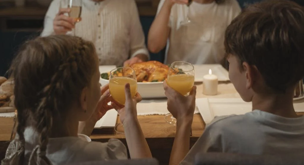 family sharing meal together