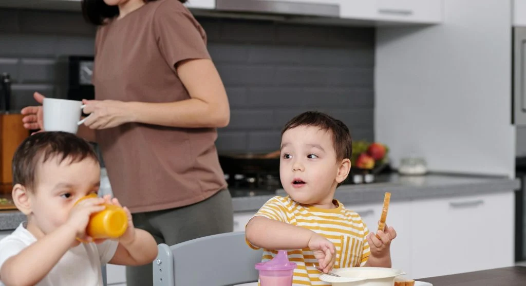 child following morning routine cue