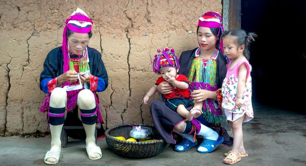 Child preparing one familiar part of a repeated family tradition