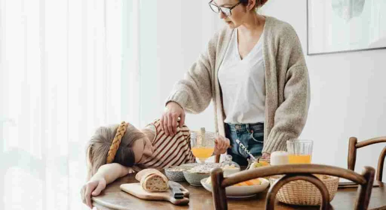 Morning routine setup prepared before a child wakes up at home