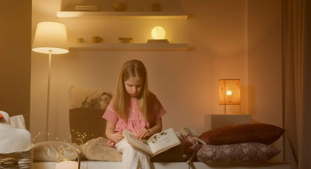 Child returning to a familiar comfort habit during a quiet home moment