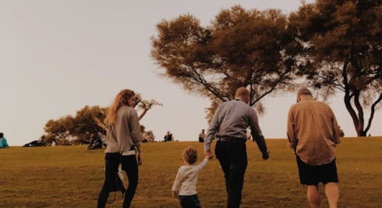family having picnic in park