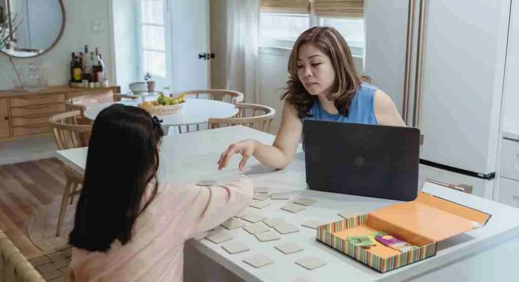 Child calmly explaining how a task slipped from memory during a supportive conversation