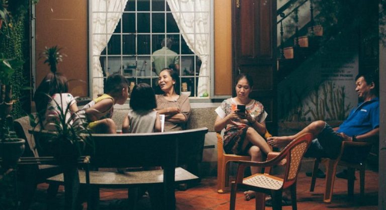 family bonding at home together