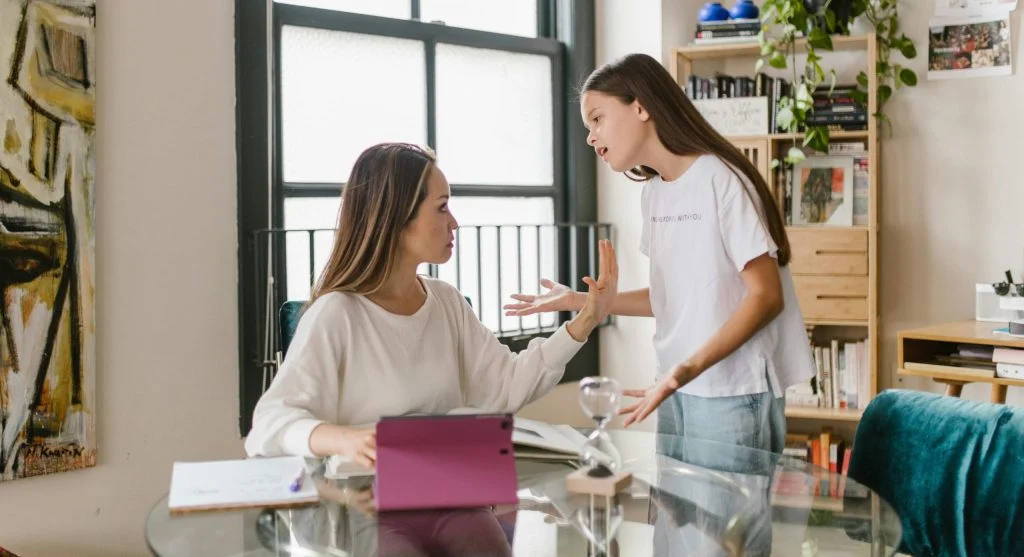 child listening to calm parent