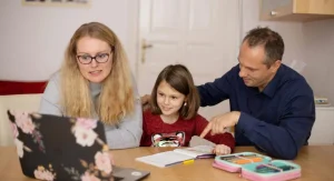 parent child home learning session